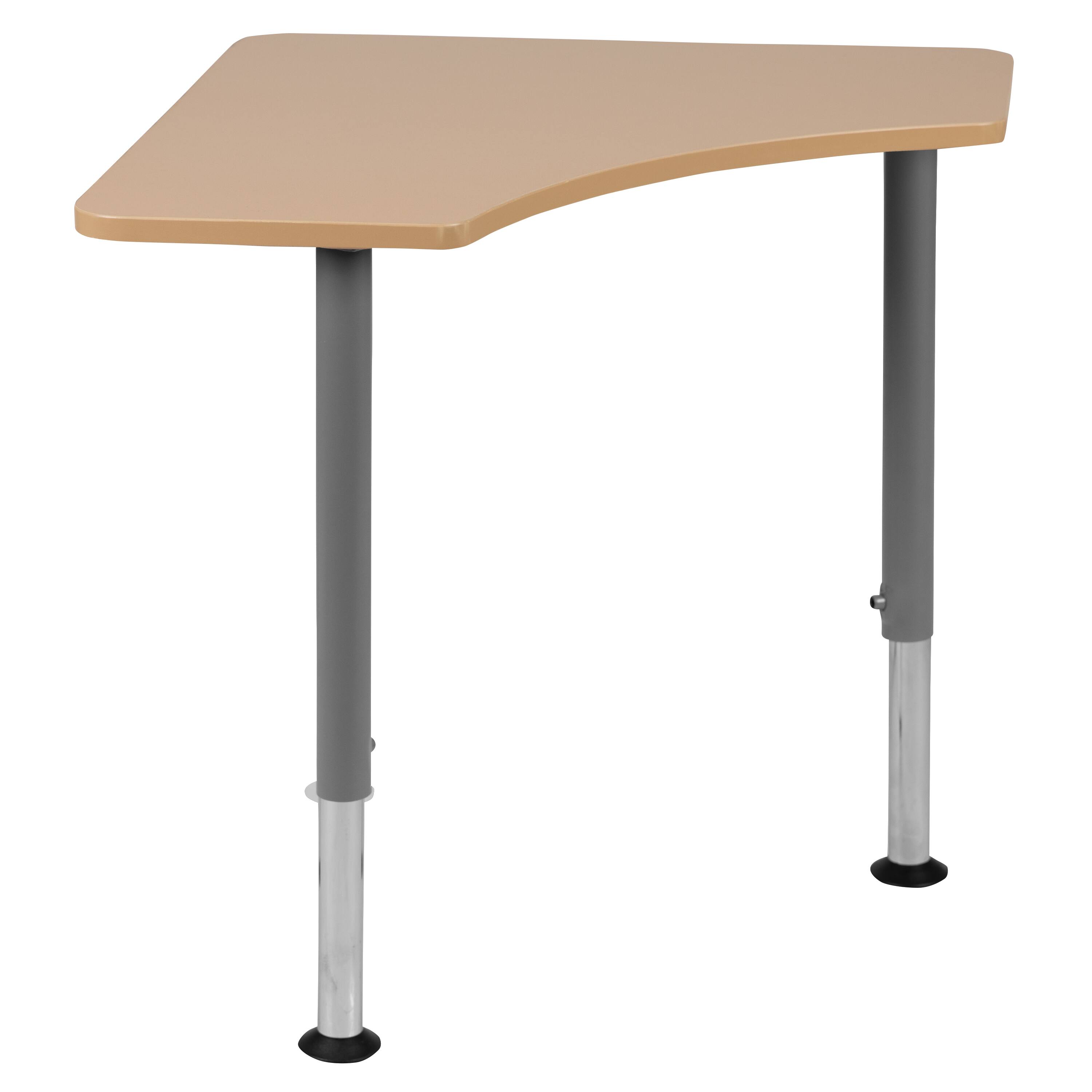 Alt View 5. Emma + Oliver - Triangular Collaborative Adjustable Student Desk - Home and Classroom - Natural.