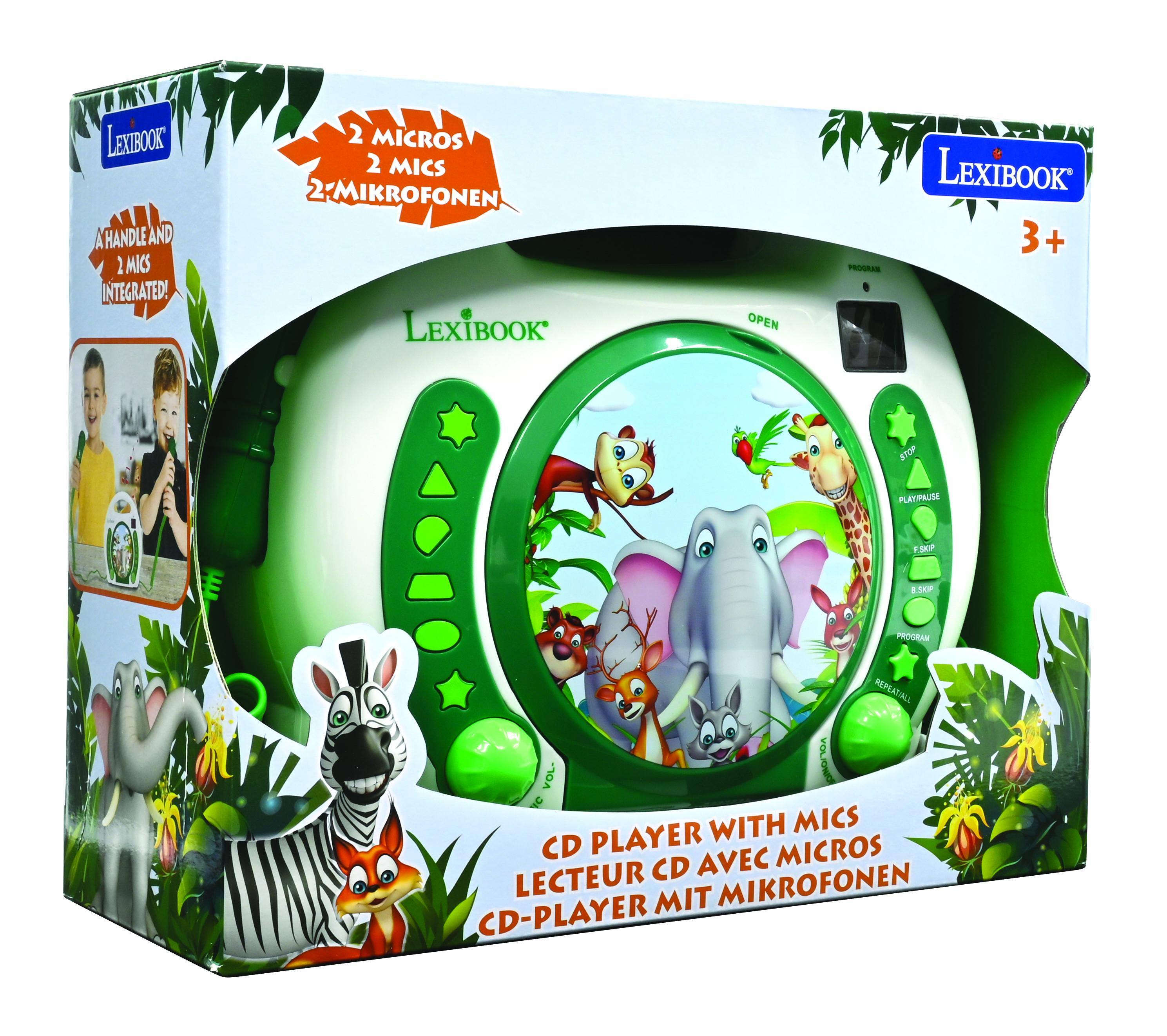 LexiBook A Handle. And 1 Mics Integrated! 2 Mics 2 Mikrofönen LexiBook Open Prodras LexiBook 3+ Aro Play/Pause FSKP 20P Prodras Repeat All Volu Vol D With Mics CD Player Mikros CD Avec Lecteur Mikrofönen CD-Player Mit