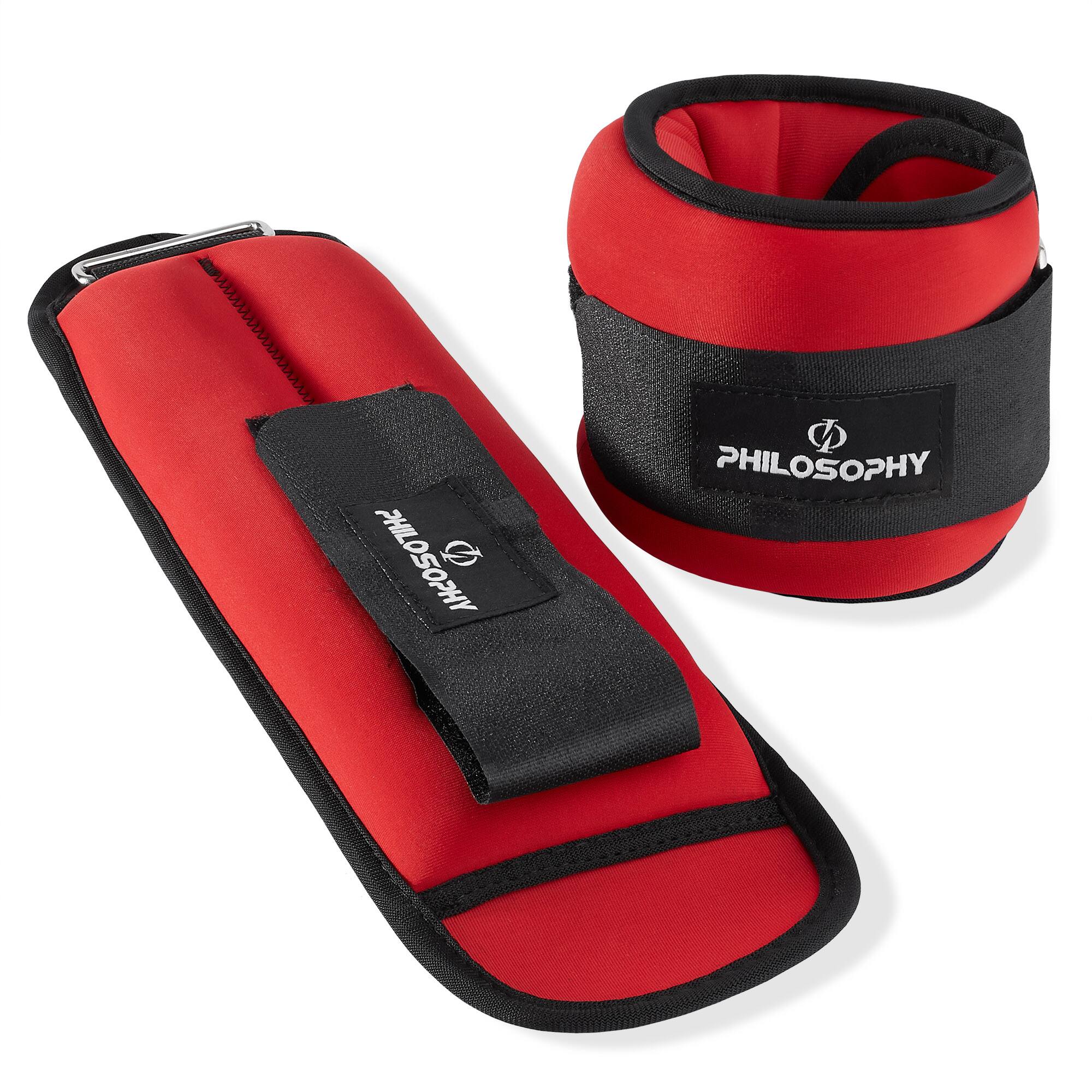 Philosophy Gym - Ankle/Wrist Weights Set for Training and Fitness - Red