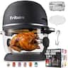 Fritaire - Non-Toxic Air Fryer - Glass Air Fryer, 5qt, Teflon-Free, PFOA- Free, w/ Accessories - Rotisserie and Tumbling Basket - Midnight Black