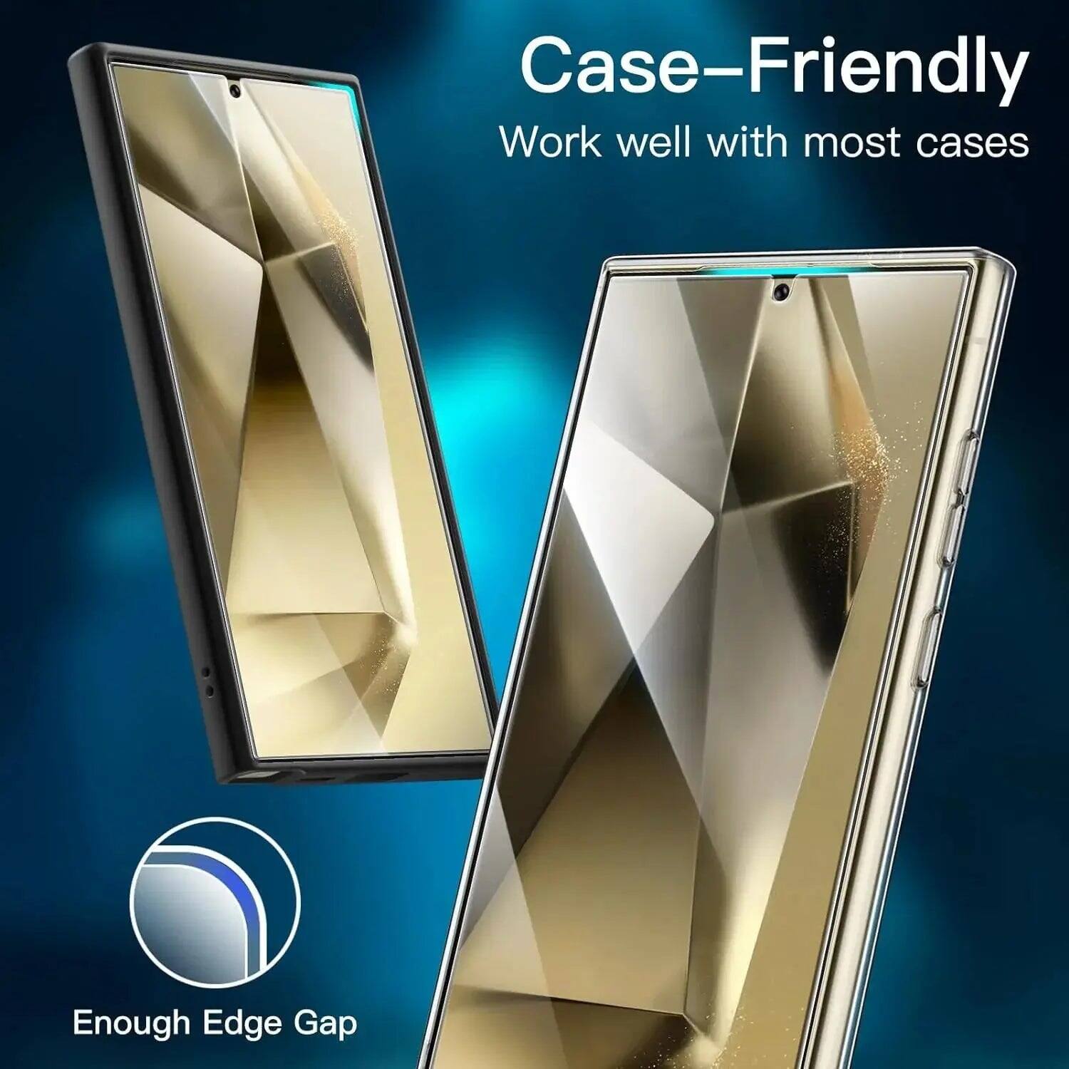 Case-Friendly  
Work well with most cases  

Enough Edge Gap
