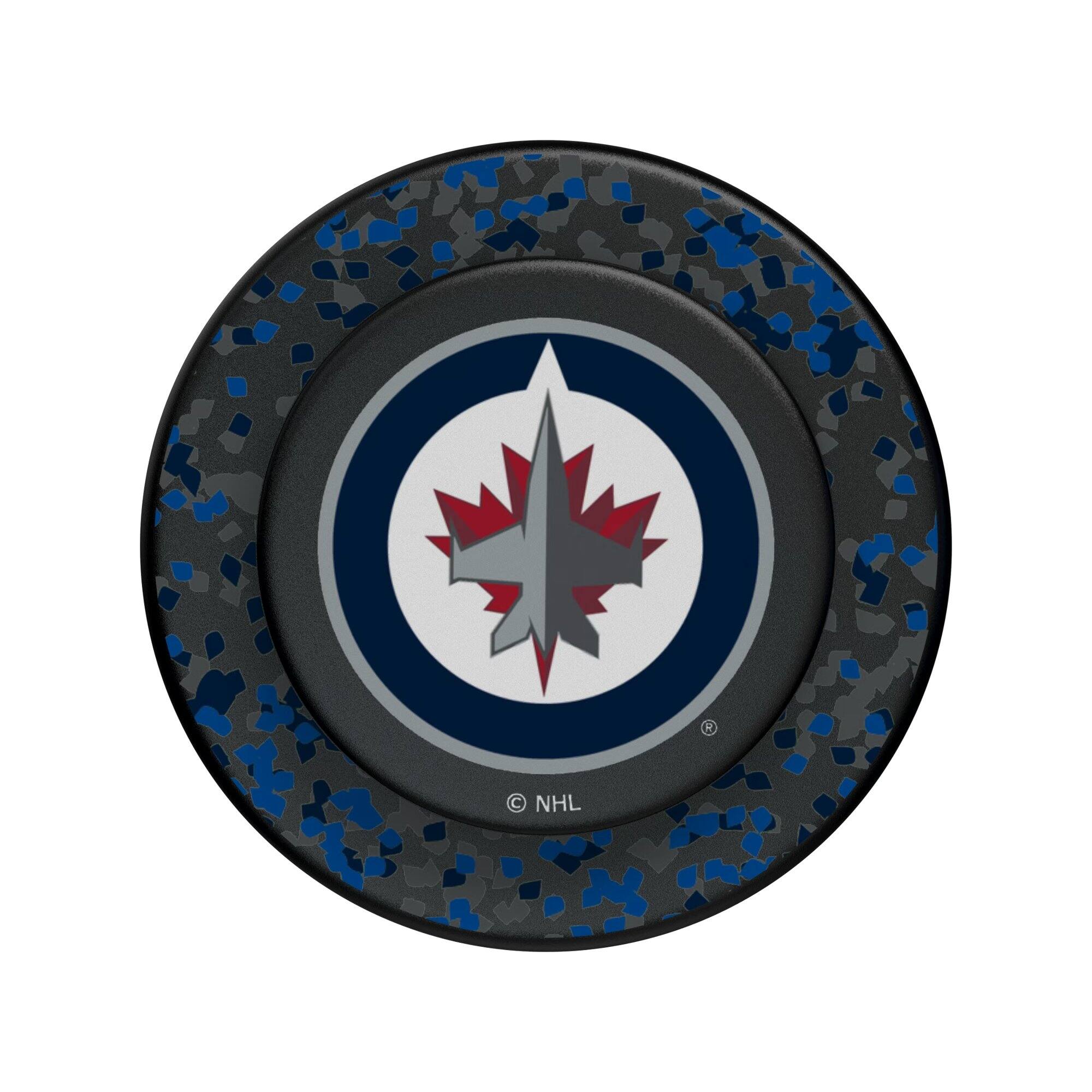 Alt View 2. Keyscaper - Winnipeg Jets Confetti Magnetic Phone Grip & Stand - No Size - Black.