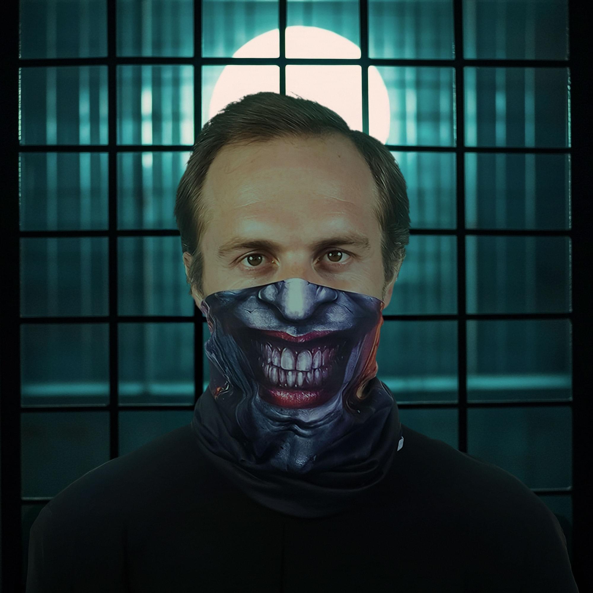 Alt View 2. Concept One - DC Comics Joker Neck Gaiter | One Size - White.