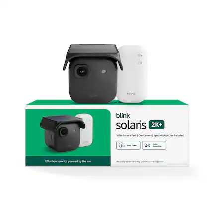 blink solaris 2K+ Solar Battery Pack | One Camera | Sync Module Core Included
blink Solar Power Video 2K Resolution
Effortless security, powered by the sun