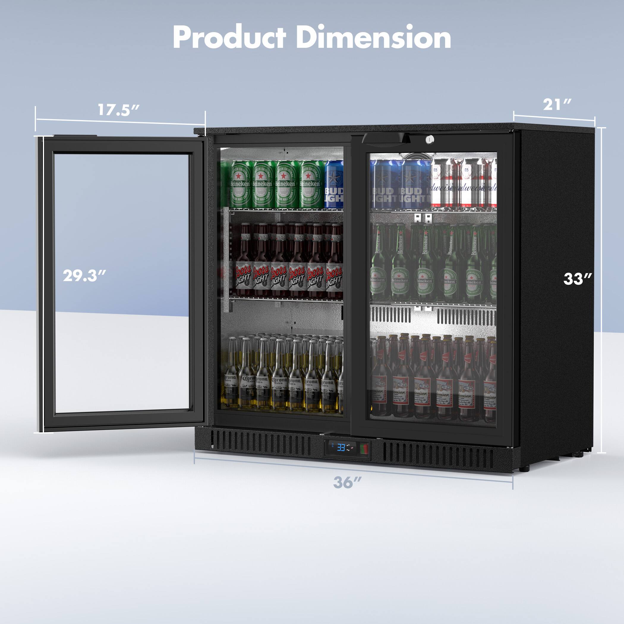 Product Dimension

17.5"  
29.3"  
33"  
36"  
21"