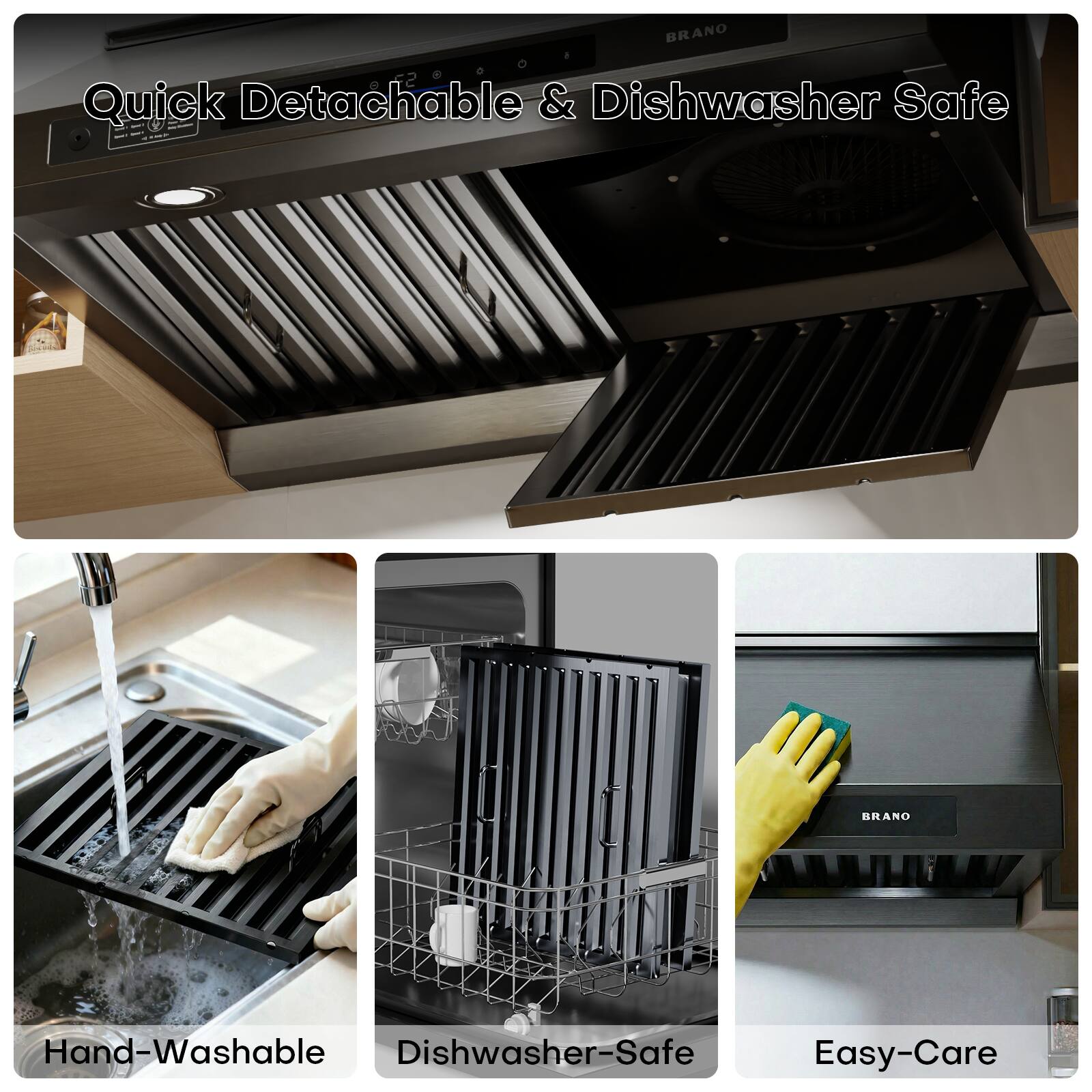BRANO Quick Detachable & Dishwasher Safe

- Hand-Washable
- Dishwasher-Safe
- Easy-Care