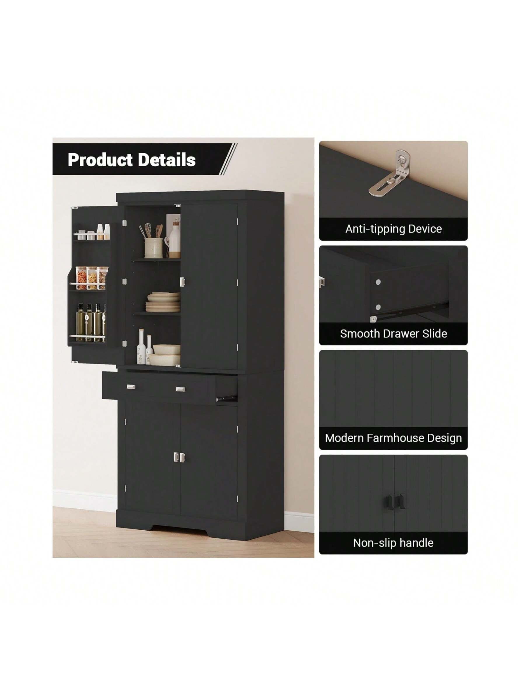 Product Details

- Anti-tipping Device
- Smooth Drawer Slide
- Modern Farmhouse Design
- Non-slip handle