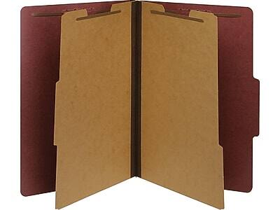 Alt View 1. Pendaflex - PressGuard Paperboard Heavy Duty Classification Folders, Legal Size, 2 Dividers, Brick Red, 10/Box  - Red.