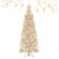 Front. Costway - 7FT Pre-lit Artificial Tinsel Xmas Tree with 1030 Branch Tips 400 LED Lights - Silver.