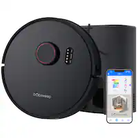 bObsweep - Orb-i Self-emptying Robotic Vacuum Cleaner, with 100-Day Bin Capacity, 5000 pa Suction, & LiDAR Mapping - Blackberry - Front_Zoom