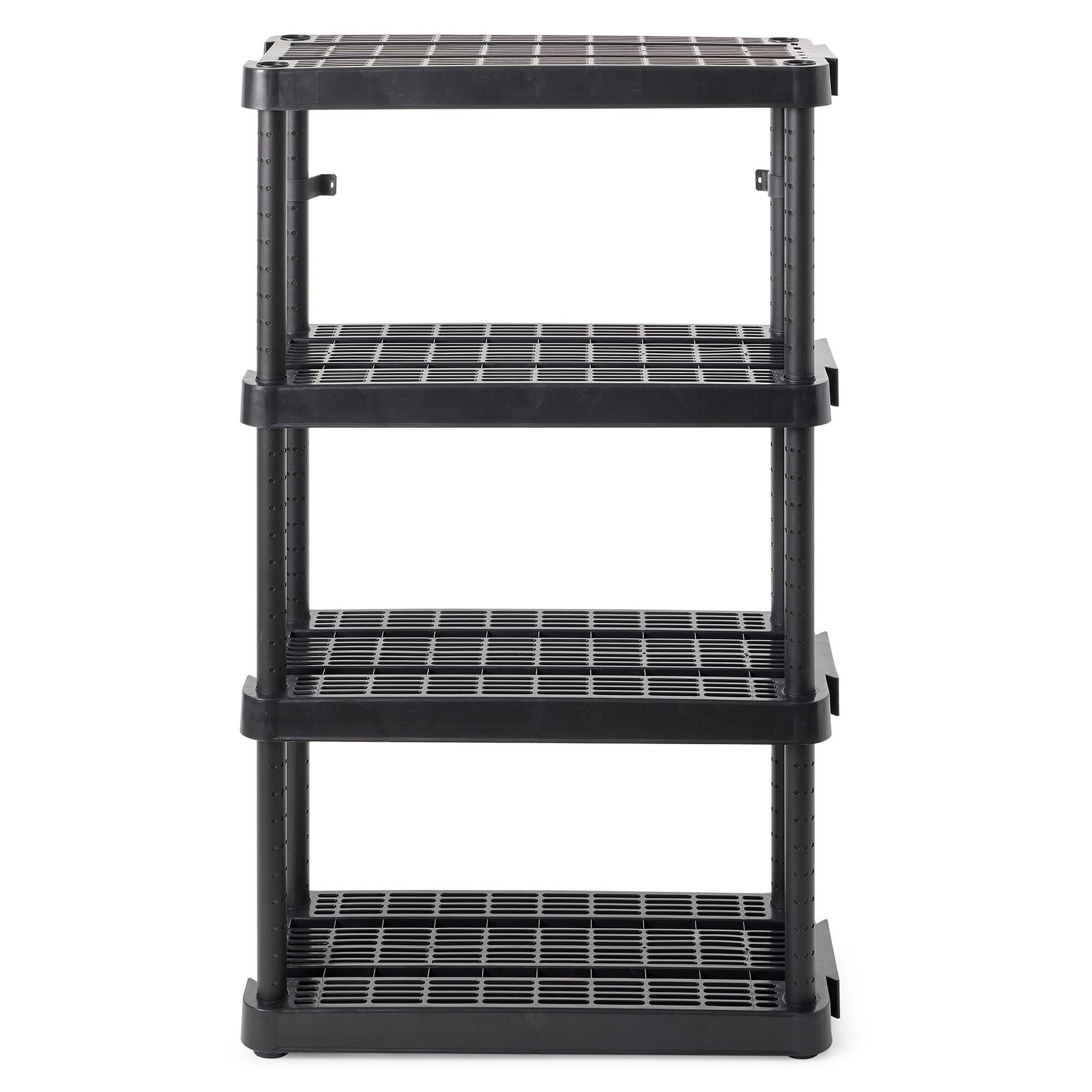 Alt View 4. Gracious Living - Gracious Living 4 Shelf Adjustable Height Ventilated Medium Duty Storage, Black - Black.