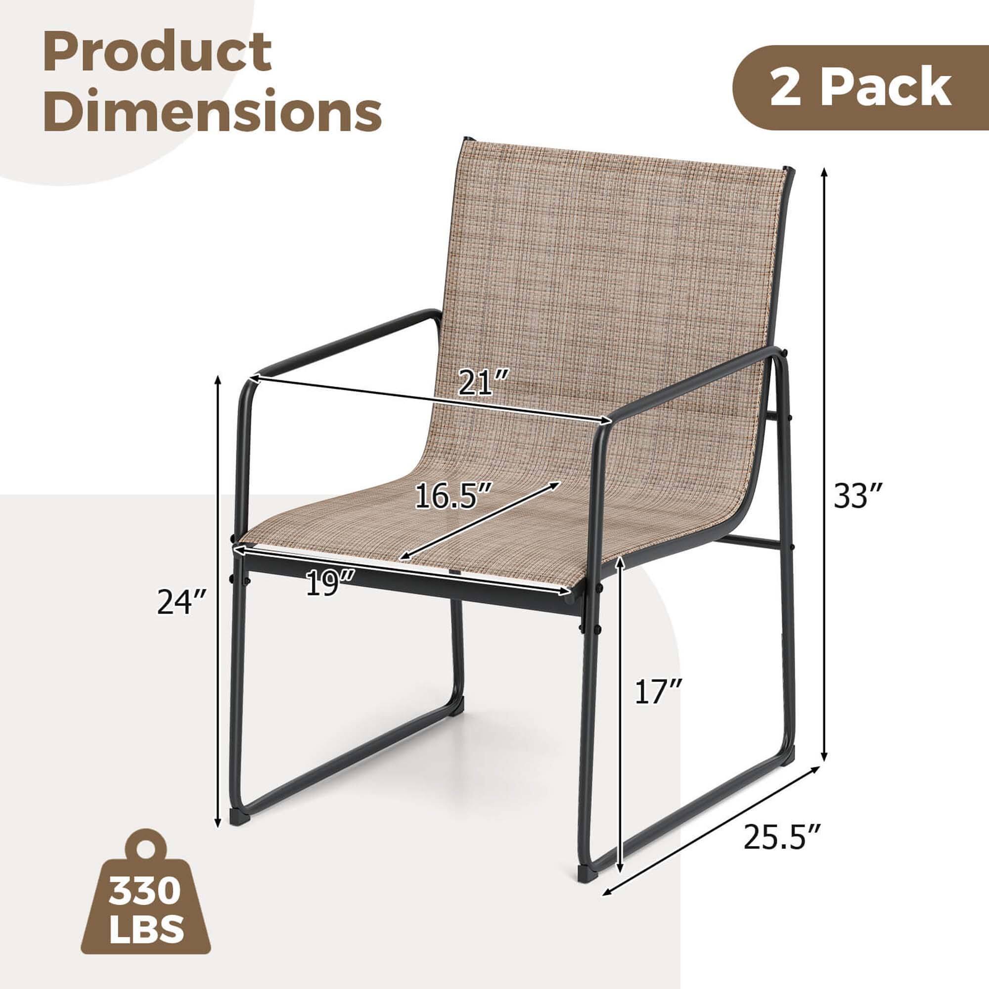 Product Dimensions 2 Pack 21" 16.5" 33" 24" 19" 17" 25.5" 330 LBS