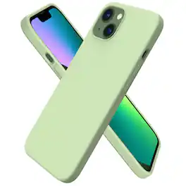 Ornarto - Compatible with iPhone 13 Case 6.1", Slim Liquid Silicone 3 Layers Full Covered Cover - Matcha