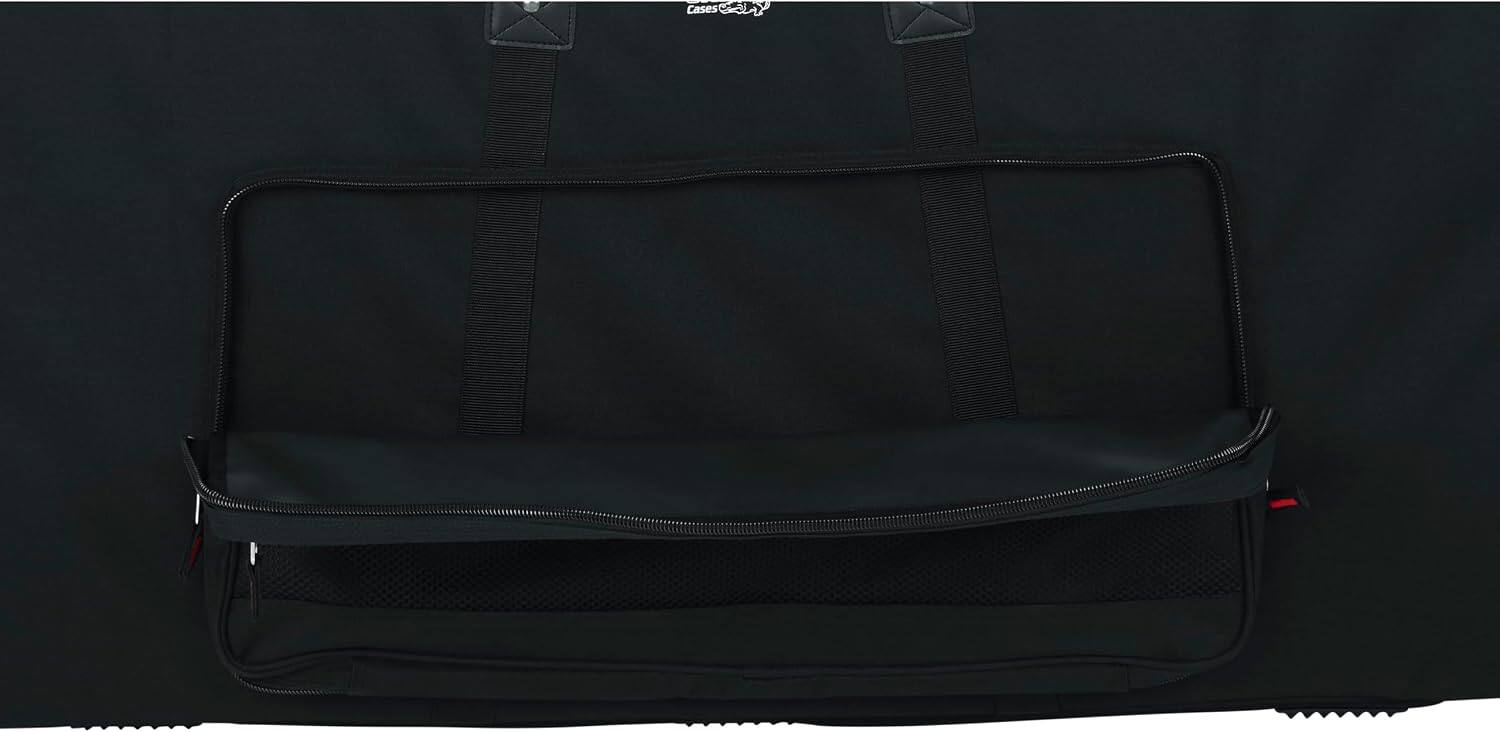Back. Gator - Padded 76-Key Keyboard Gig Bag, Water-Resistant Heavy-Duty Nylon Exterior & 20mm Protective Foam Padding - Black.