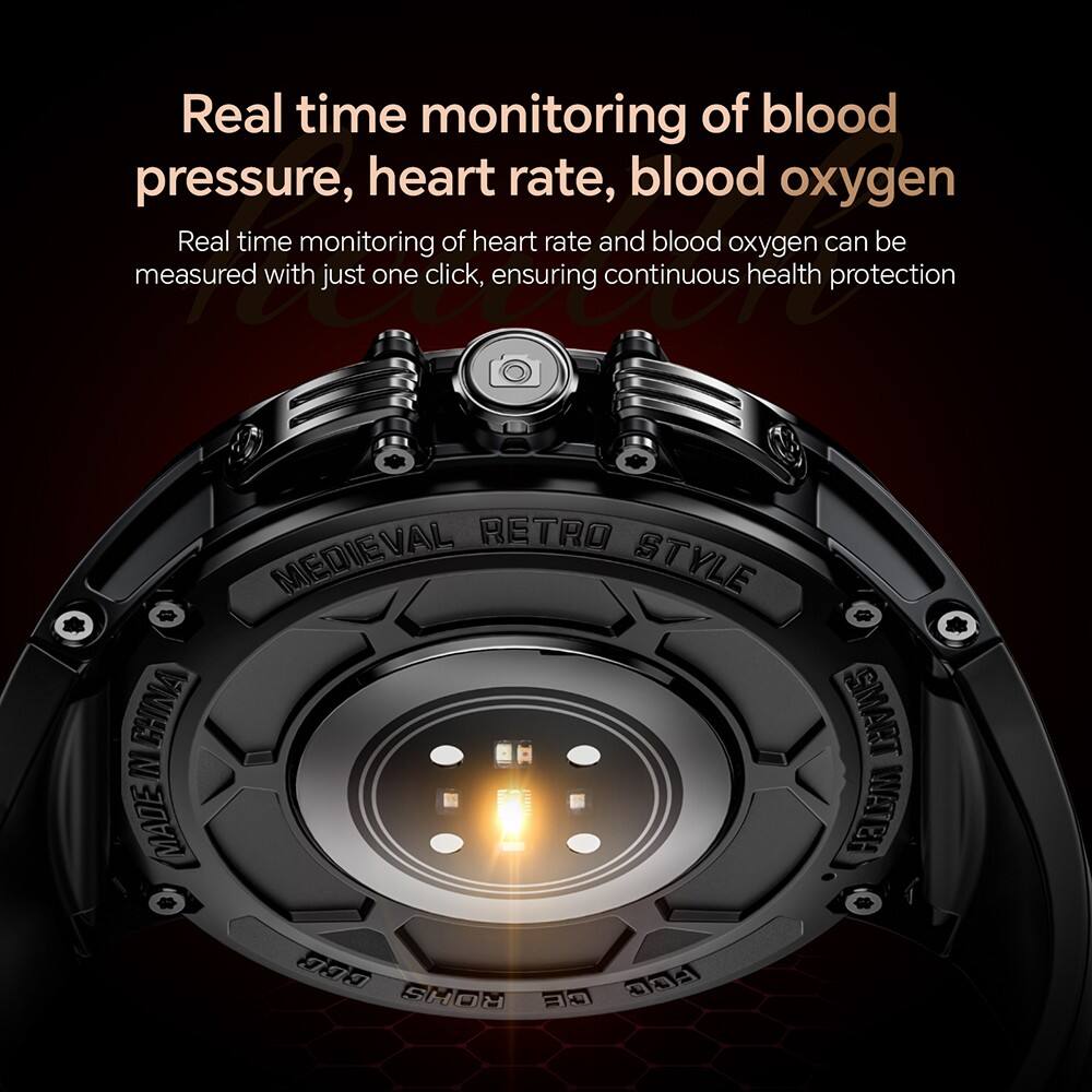 Real time monitoring of blood pressure, heart rate, blood oxygen

Real time monitoring of heart rate and blood oxygen can be measured with just one click, ensuring continuous health protection

8 8 RETRO MEDIEVAL STYLE CHINA IN MADE SMART HE 990 03 SMOM CE