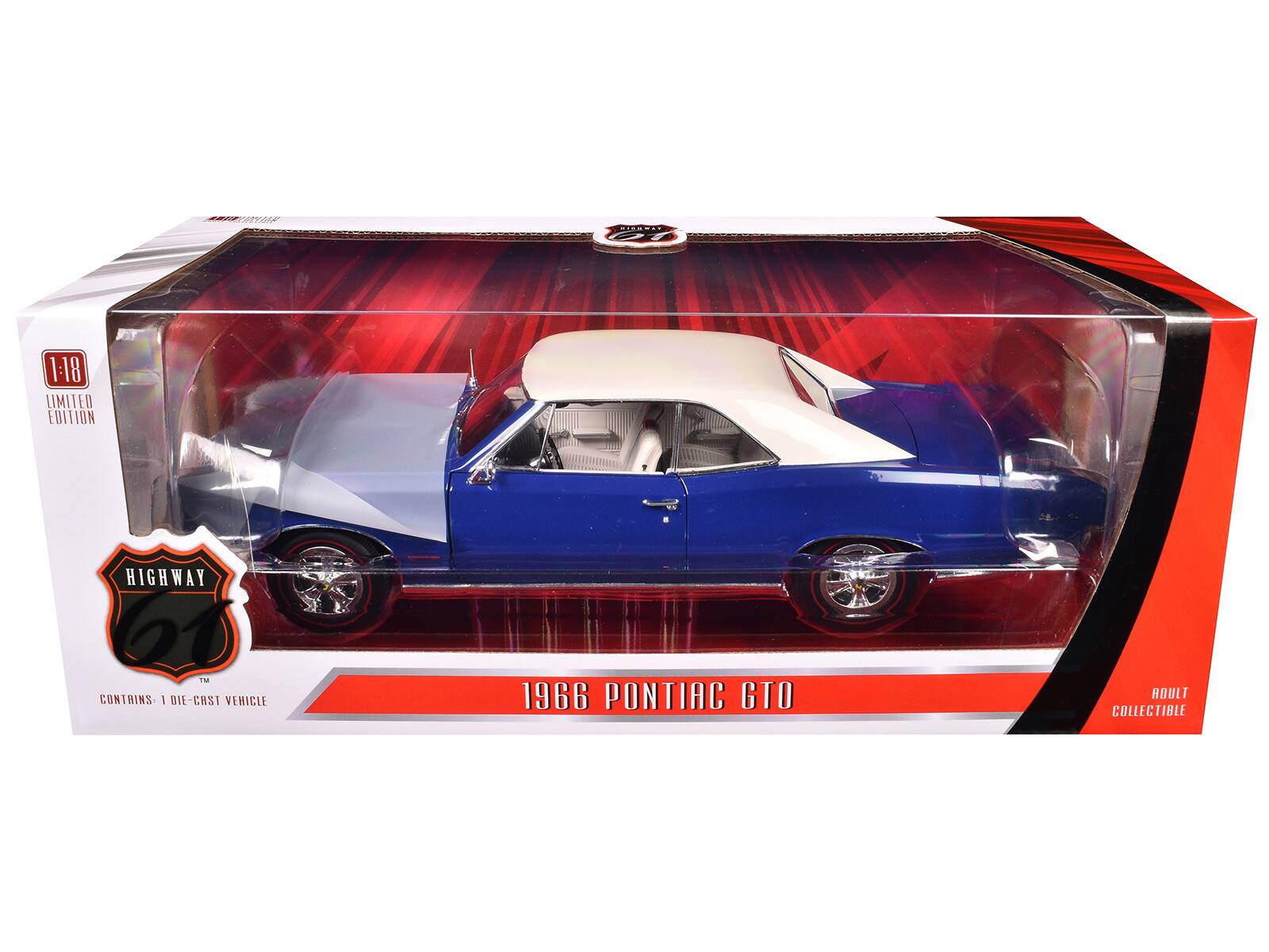 38 MISMMAS 1:18 LIMITED EDITION HIGHWAY 01 TM CONTAINS 1 DIE-CAST VEHICLE 1966 PONTIAC GTO ADULT COLLECTIBLE