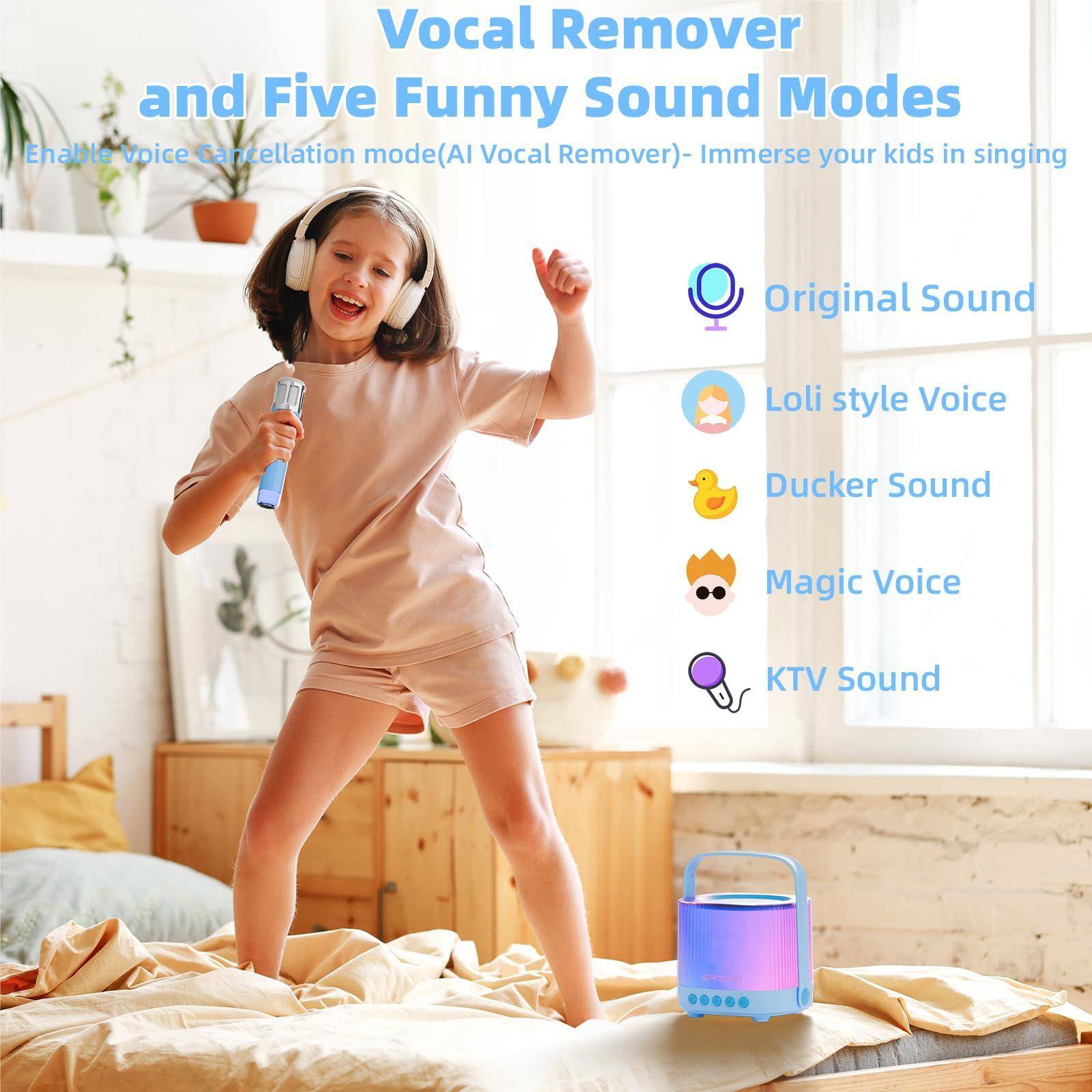 Pacoar Cade Led Light Karaoke Machine For Adults Portable 5.3 With 2 ...