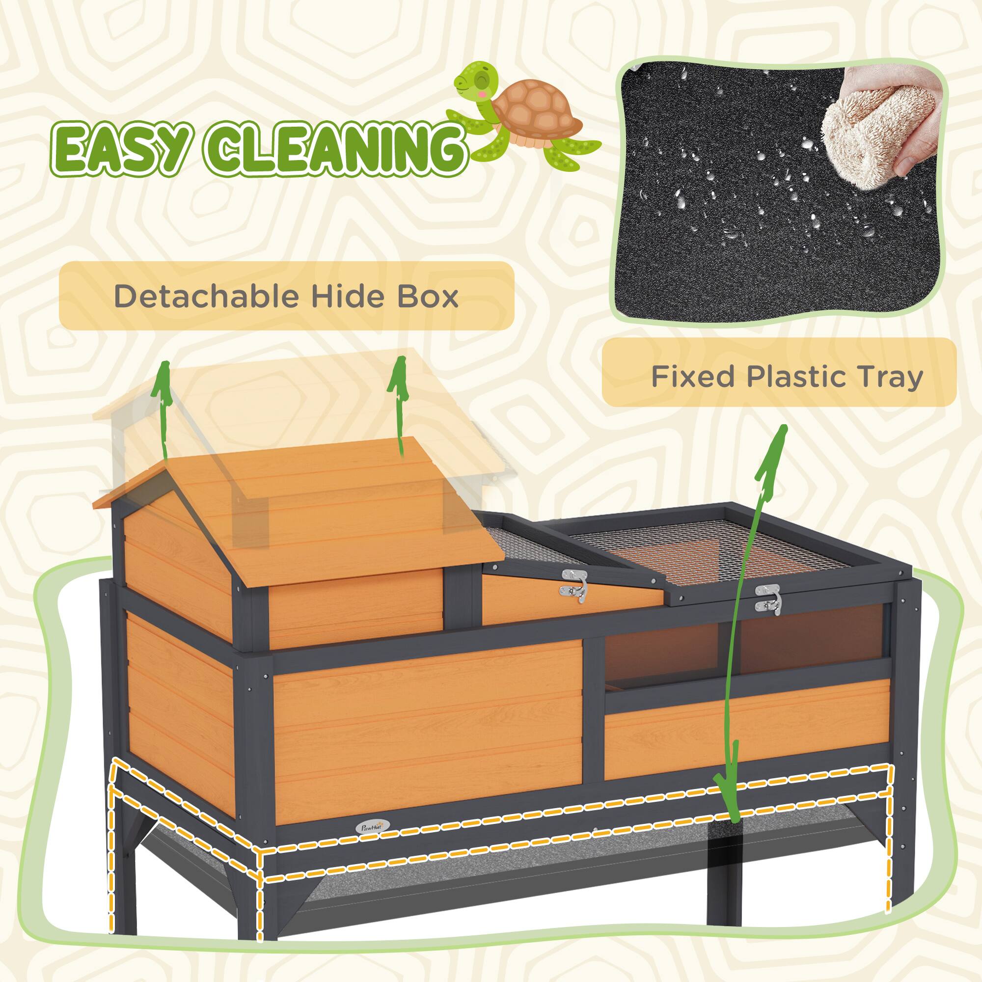 EASY CLEANING

- Detachable Hide Box
- Fixed Plastic Tray