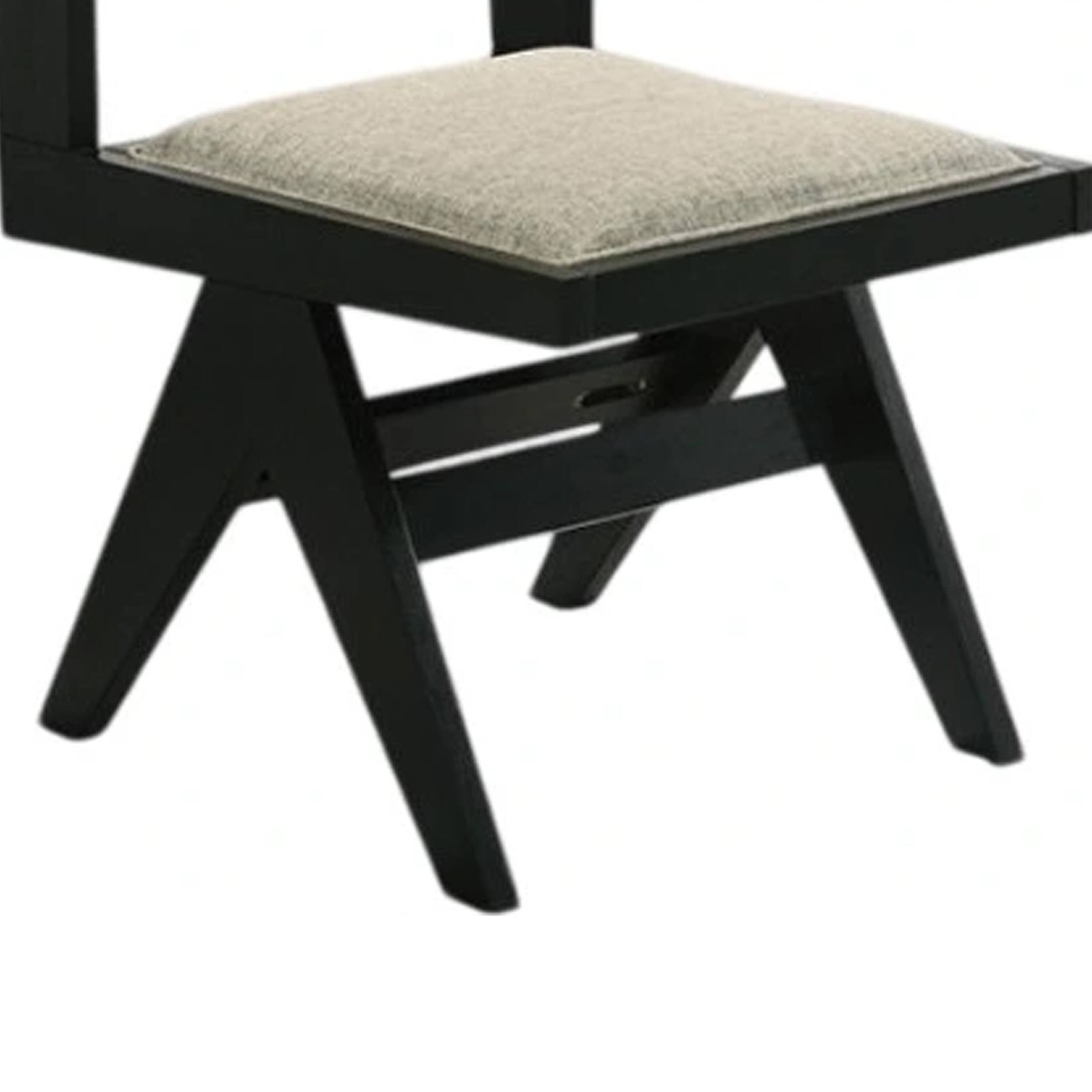 Alt View 3. Manhattan Lane - Toty Side Dining Chair Set of 2, Inverted Angled Legs - Black, Light Gray.