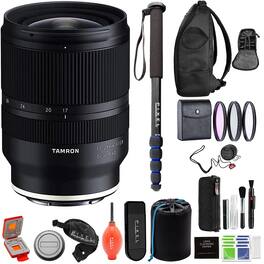 Tamron - 17-28mm f/2.8 Di III RXD Lens for Sony E with Advanced Accessories & Travel Bundle (Tamron USA 6-Year Warranty) - Black