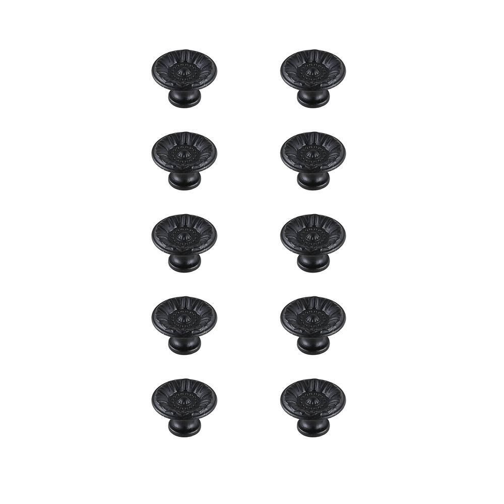 Alt View 2. Elegant Decor - Corio 1.1" Diameter Matte Black Mushroom Knob Multipack (Set of 10) - Matte Black.