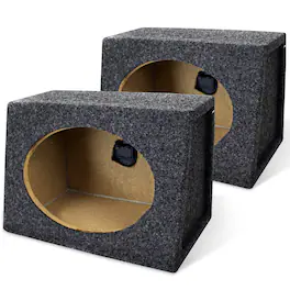 QPower - Angled Style 6 x 9 Inch Car Audio Speaker Box Enclosures, 2 Speaker Boxes - Black