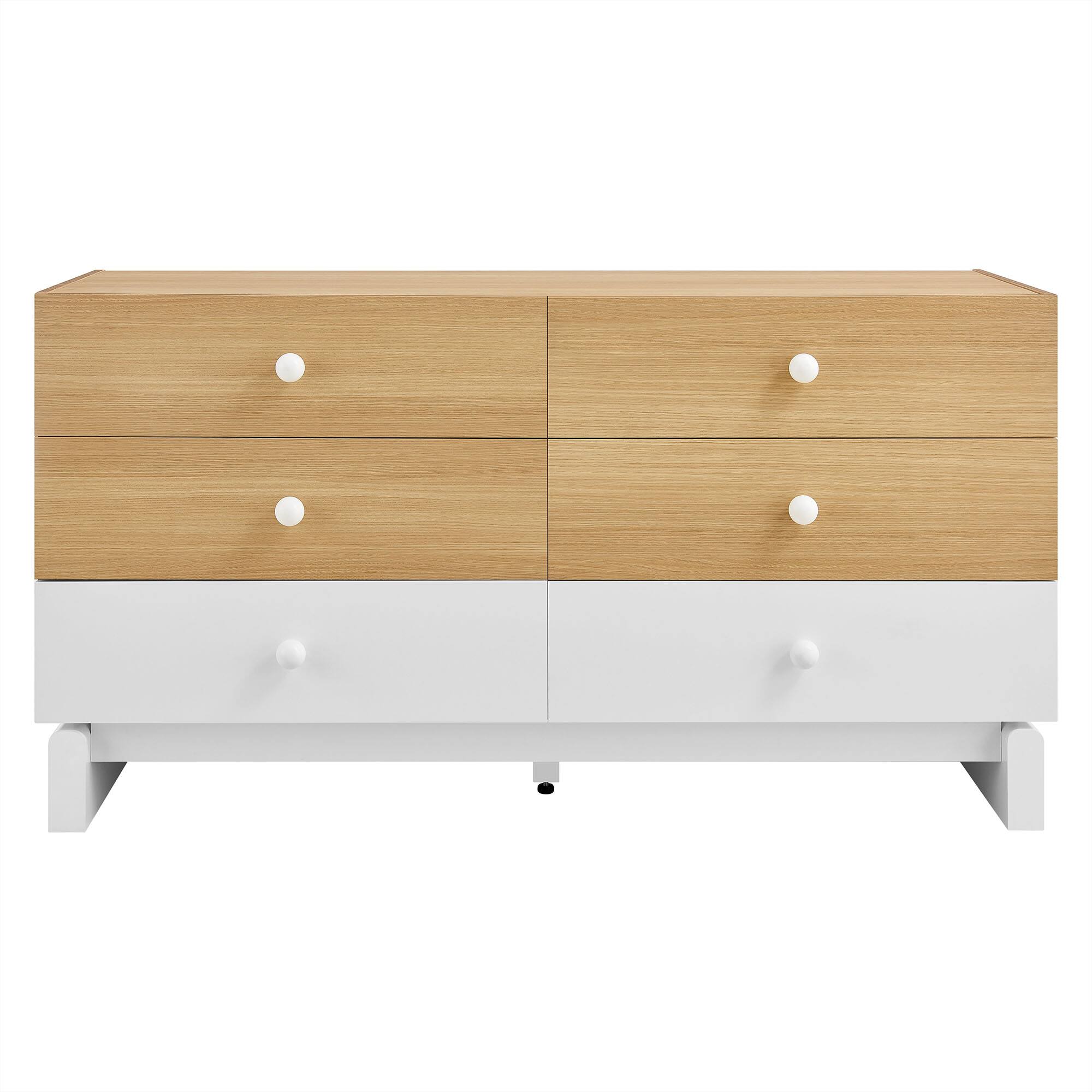 Alt View 4. Modway - Nolia 6-Drawer Color Block Dresser by Modway - Oak White.