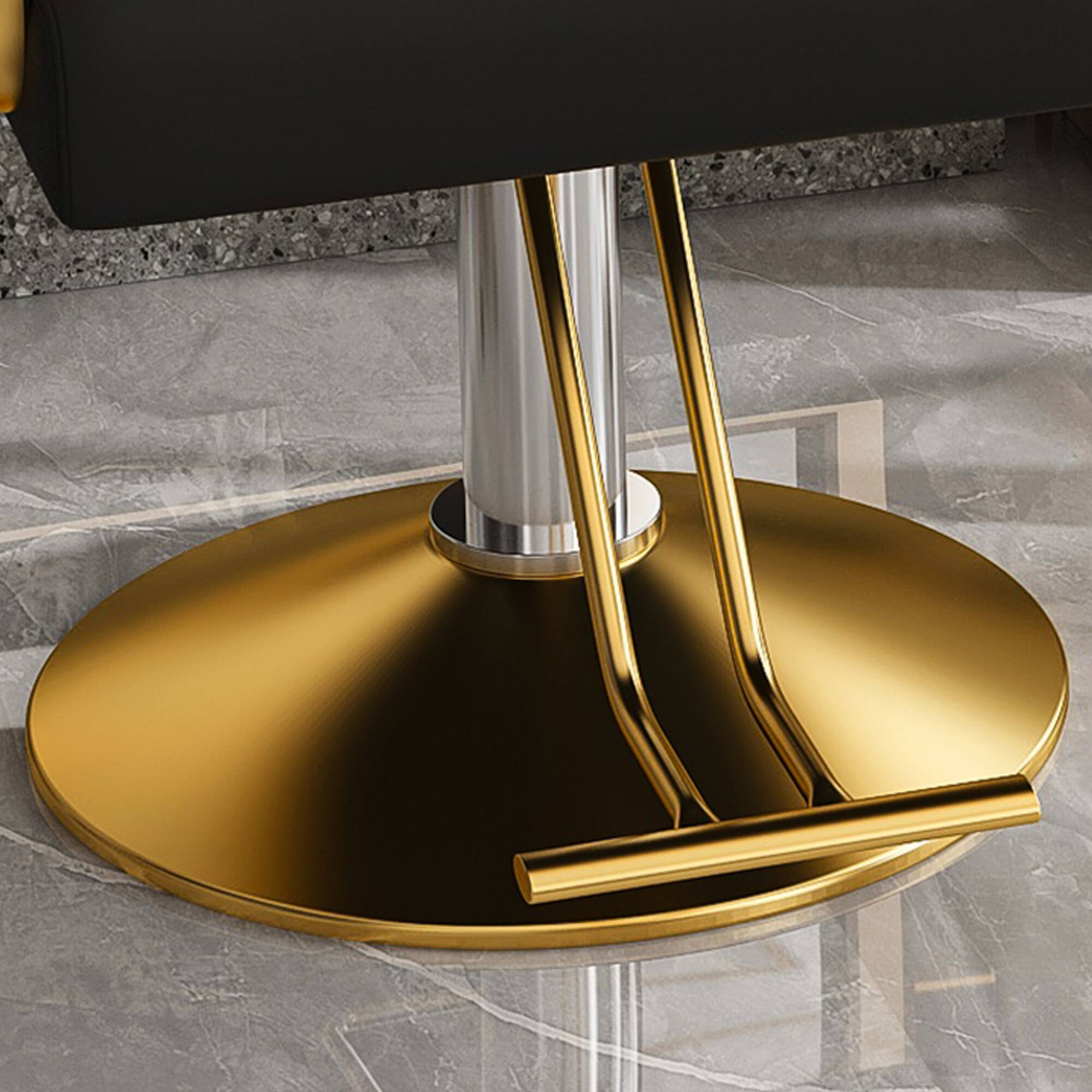 Left. GOODSILO - Professional Hydraulic Salon Chair with 360 Degree Swivel and Height Adjustment for Hairdressing and Beauty Services - Black.