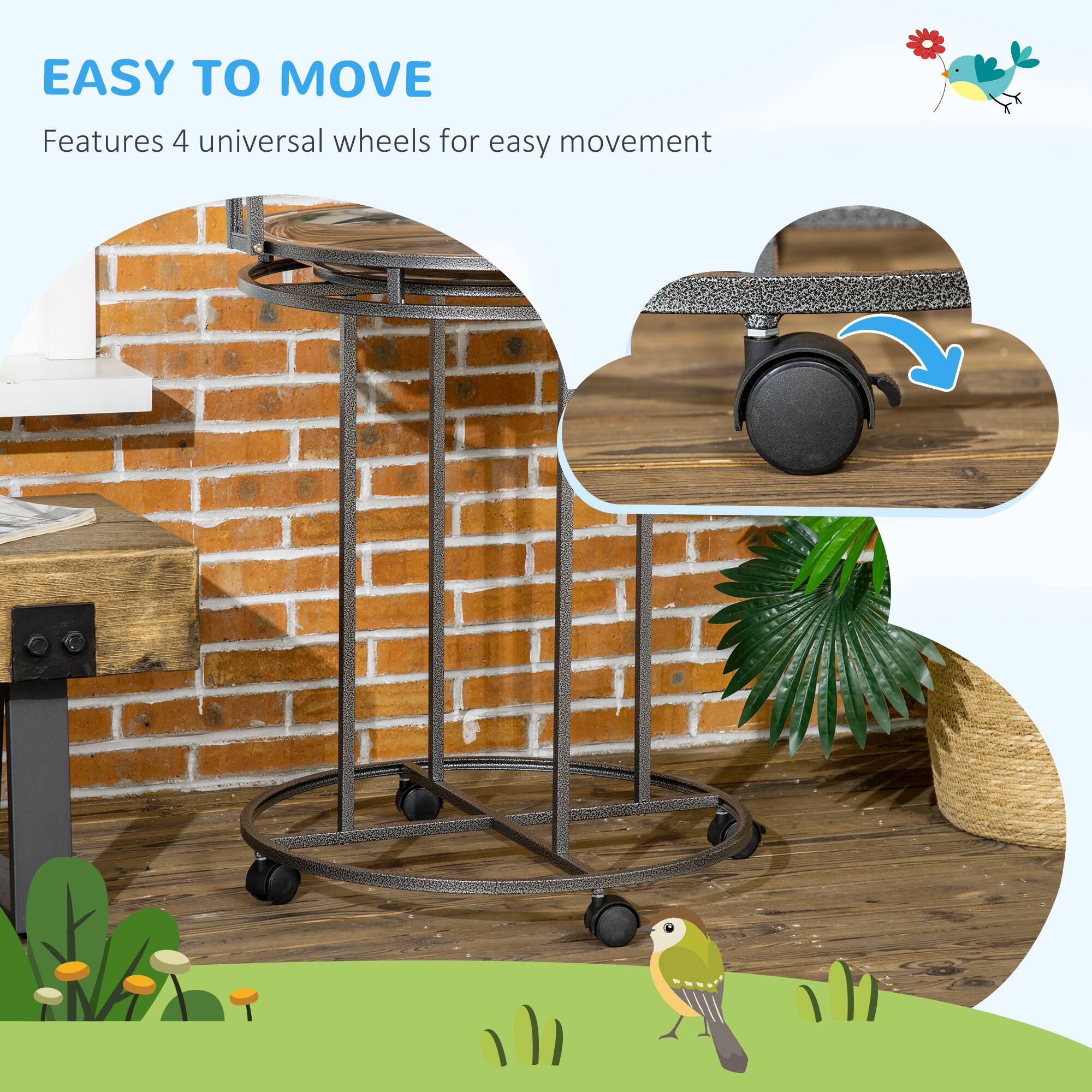 EASY TO MOVE

Features 4 universal wheels for easy movement