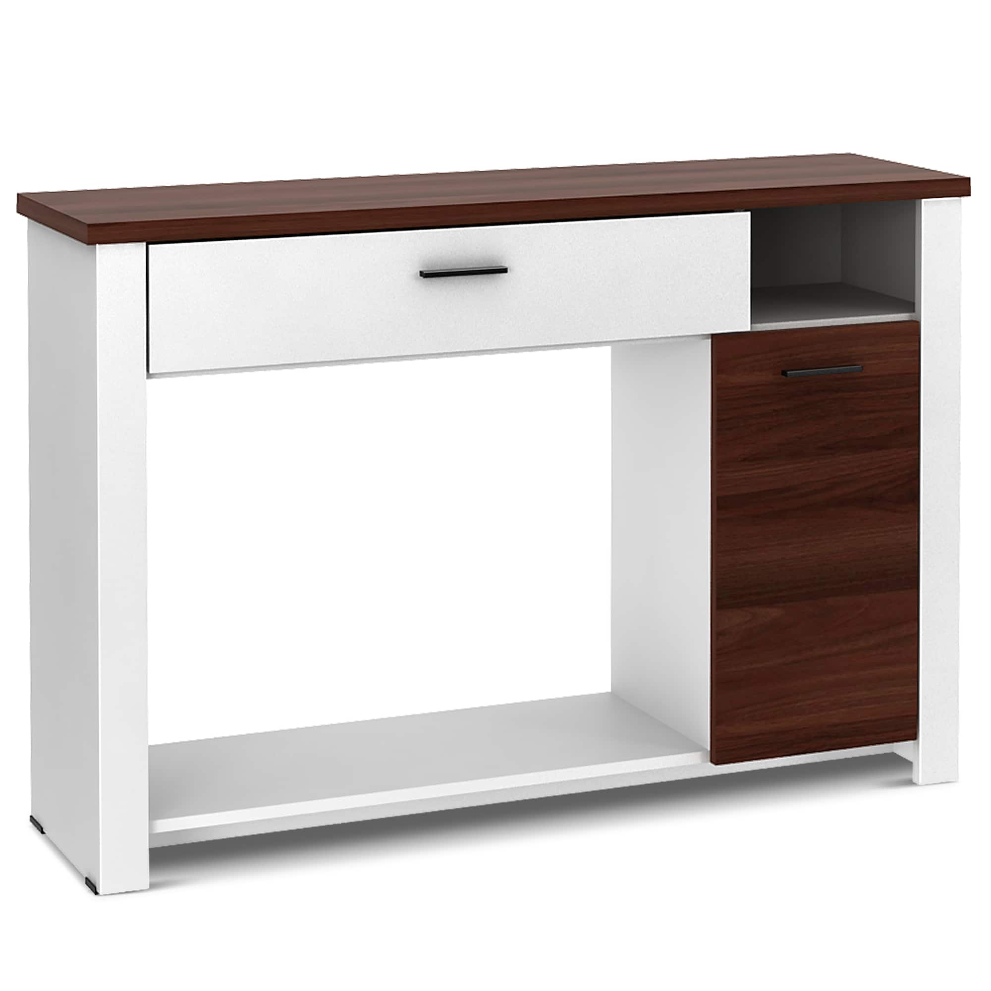 Costway - 48" Console Sofa Table with Drawer Height Adjust Cabinet Entryway Furniture - White,Walnut