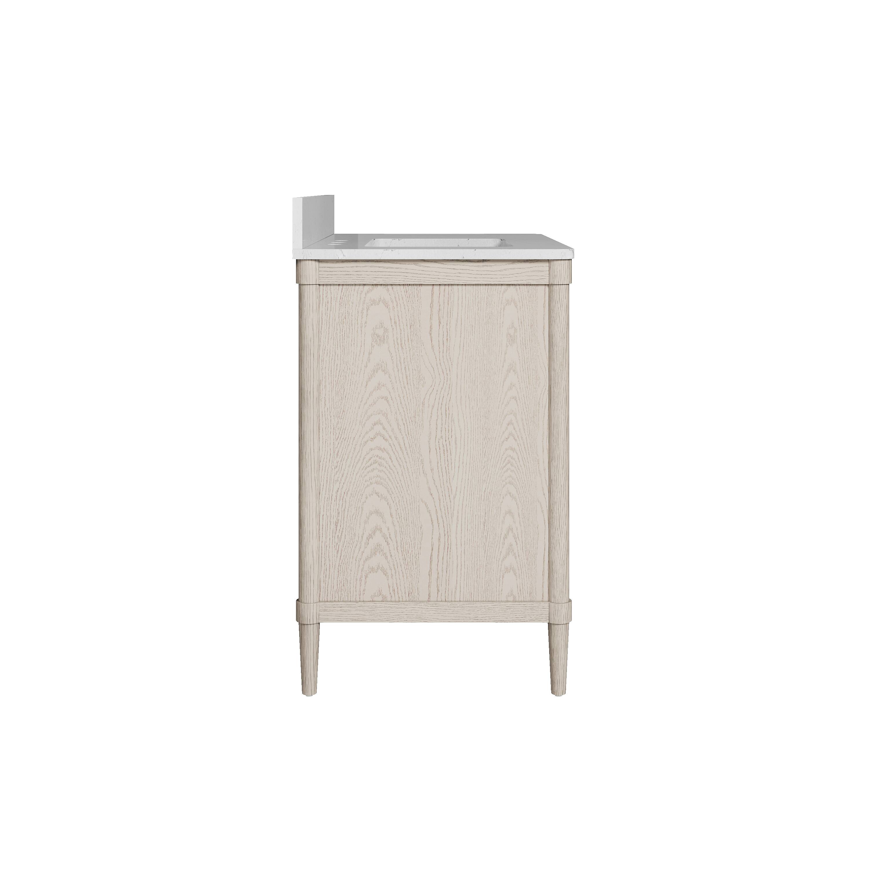 Alt View 10. WELLFOR - ETHAN 36 in. Solid Wood Bath Vanity with Quartz Top, Single Sink, Soft Close, Assembled - OAK.