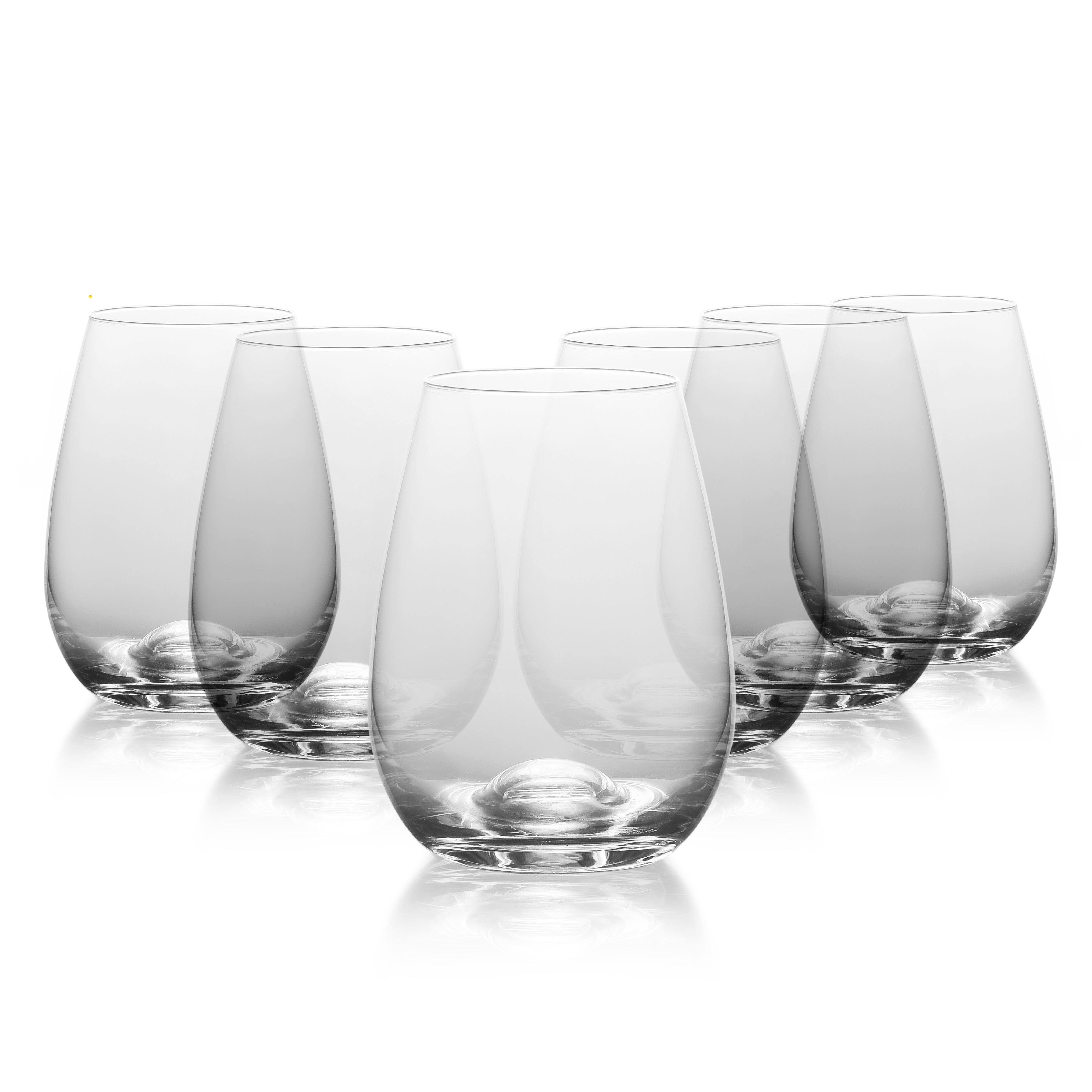 Front. Table 12 - TABLE 12 15.5-Ounce Stemless Wine Glasses, Set of 6, Lead-Free Crystal, Break Resistant - Clear.