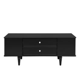 Forest'nSky - Rectangle Coffee Table with Four Drawers, Two Side Hidden Storage Compartments - Black