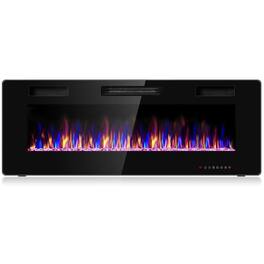 Resenkos - Fireplace Heater,Electric Fireplace, 50 Inch Recessed Ultra Thin Electric Fireplace with Timer
