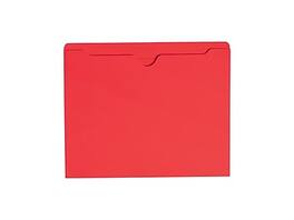 Smead - File Jacket, Reinforced Straight-Cut Tab, Flat-No Expansion, Letter Size, 100/Box - Red