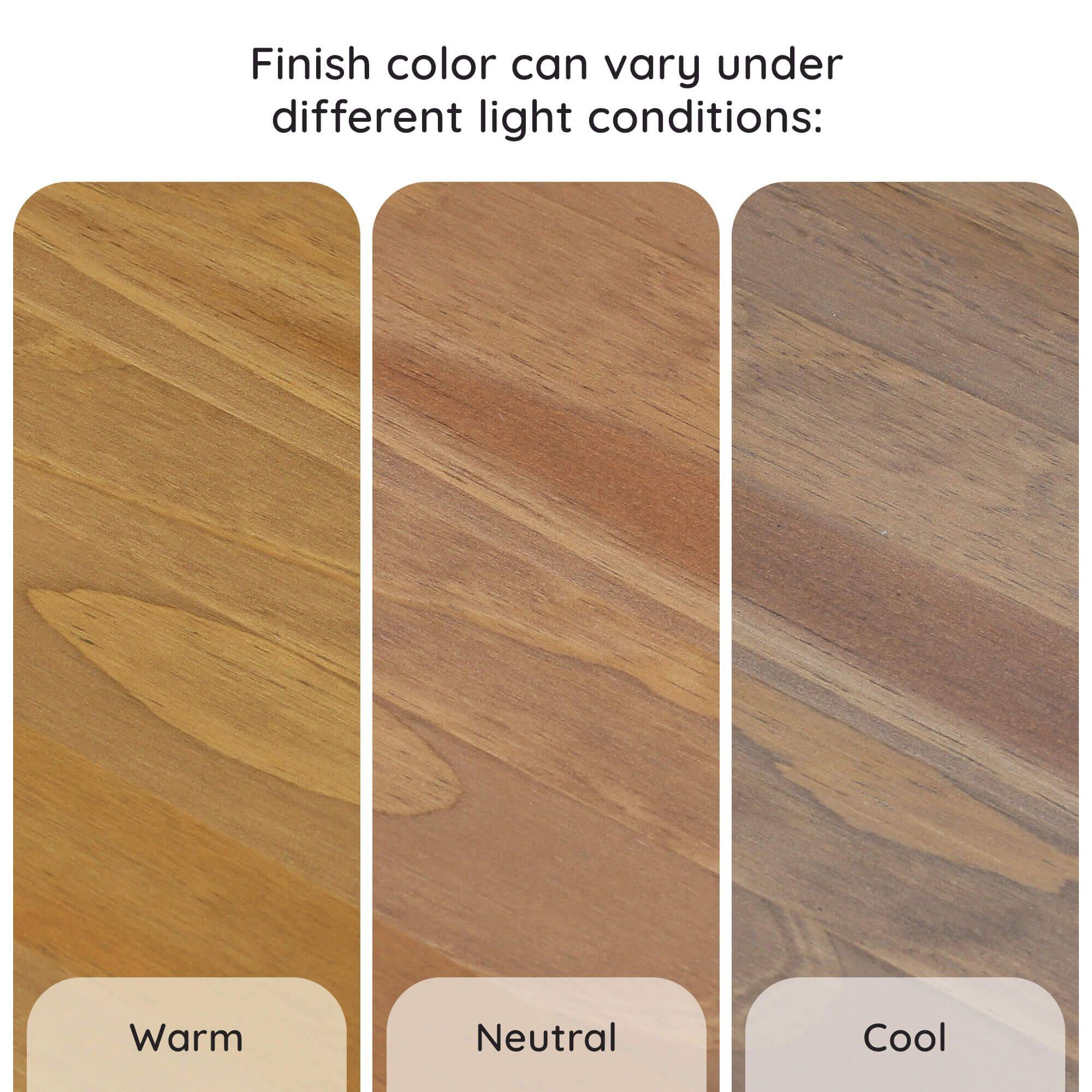 Finish color can vary under different light conditions: Warm Neutral Cool