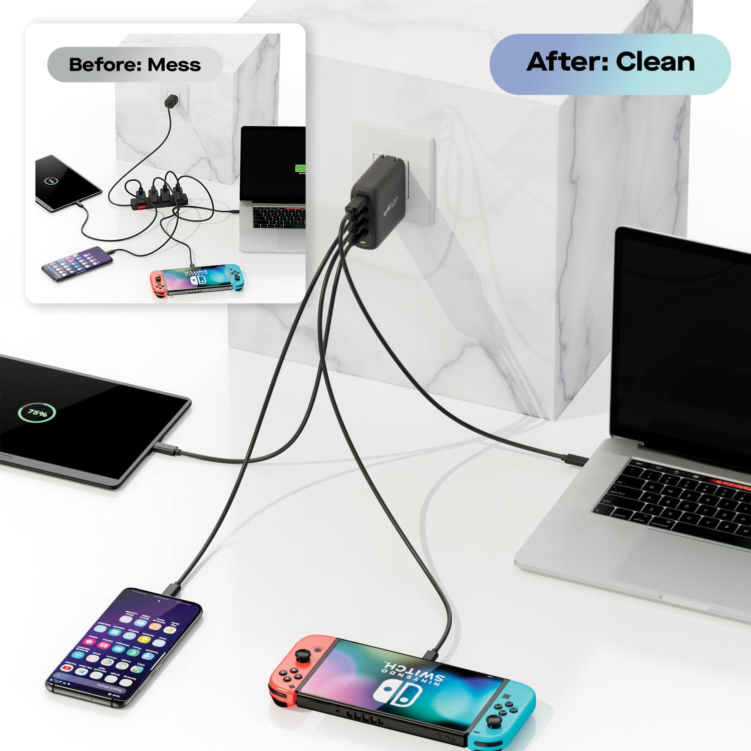 Before: Mess  
After: Clean  

W NOR H 78% - - - - - de . 4 - J - + . a a 1 - . - - a - - a - - . de - + - - - - . - - - - a . - . A  - I - . cC cO - SWITCH. aD CLLLL A