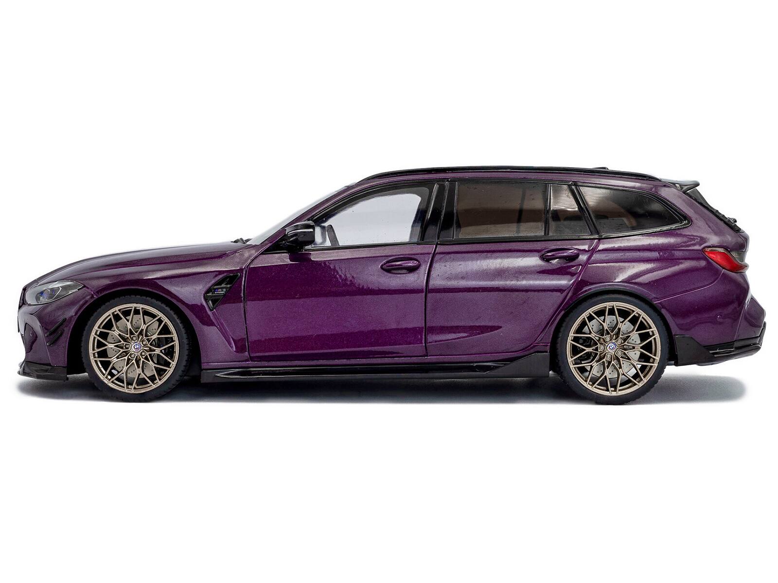 Alt View 2. Solido - 2024 BMW M3 Competition M xDrive Touring Twilight Purple Pearl Metallic with Black Top 1/18 Diecast Model Car by Solido.