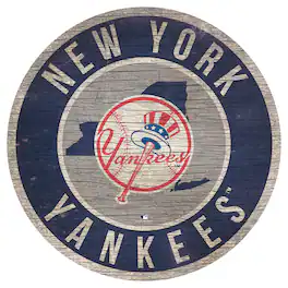 Fan Creations - New York Yankees 12'' x 12'' State Circle Sign - Multicolor