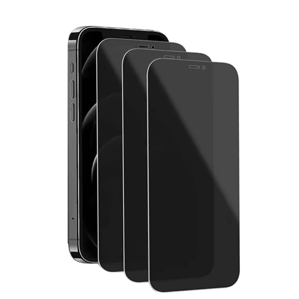 Qixxronics - 3-Pack Privacy Screen Protector for iPhone 11 Pro Max/XS Max Shatterproof Tempered Glass - Black