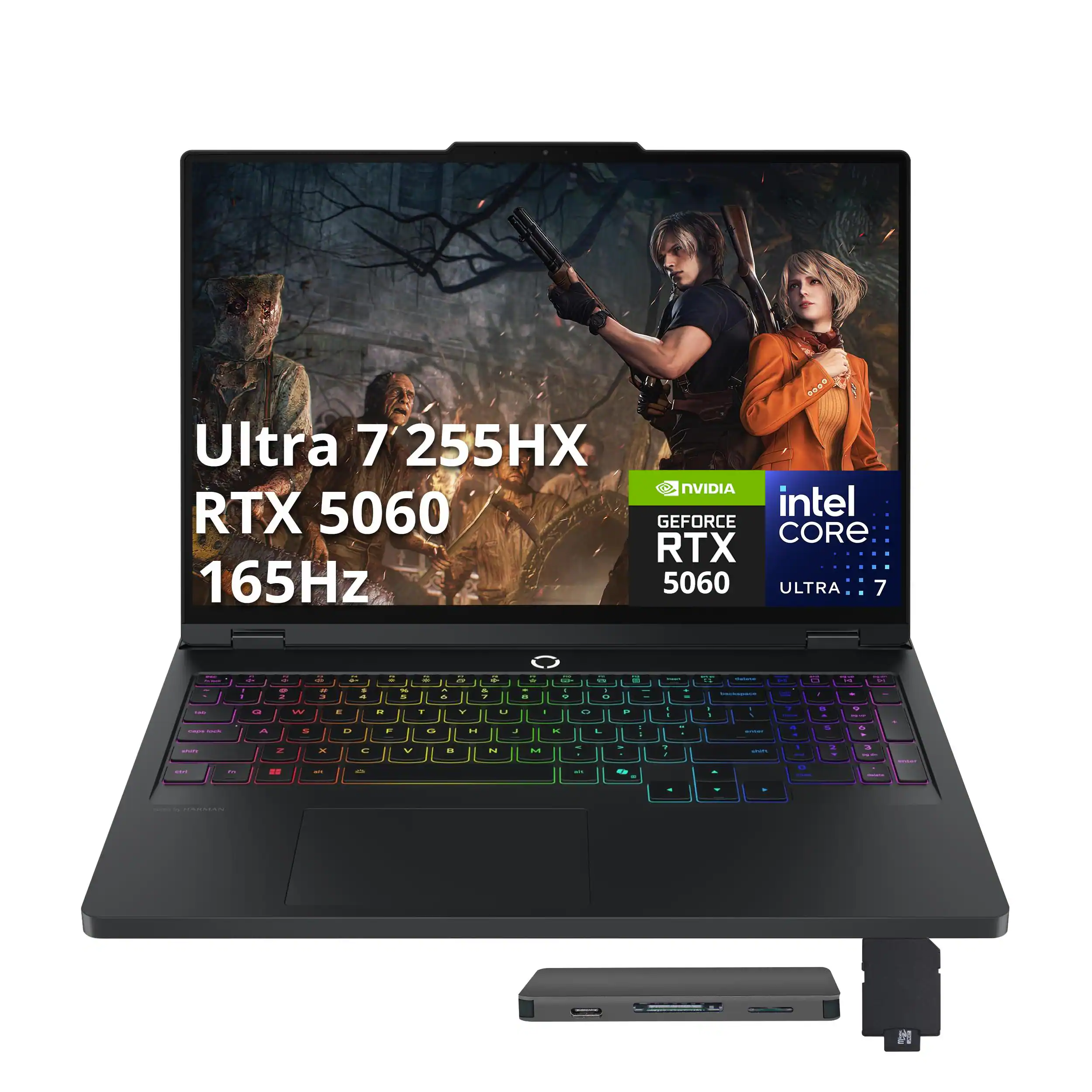 Lenovo - Legion Pro 5 16" Gaming Laptop,Intel Ultra 7 255HX,RTX 5060,64GB DDR5,4TB SSD+1TB Dock Station,Win 11 Pro - Black