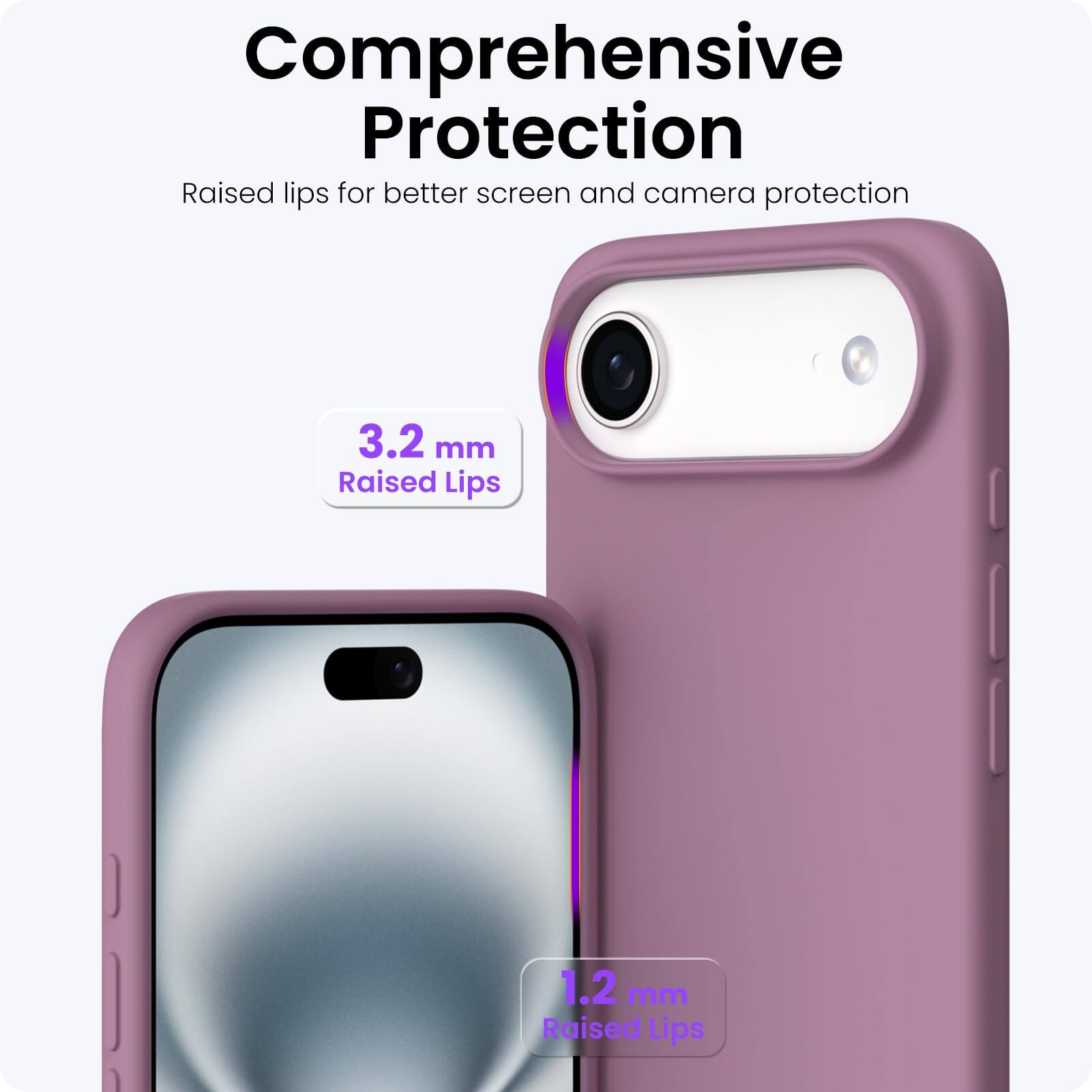 Comprehensive Protection

Raised lips for better screen and camera protection

3.2 mm Raised Lips

1.2 mm Raised Lips
