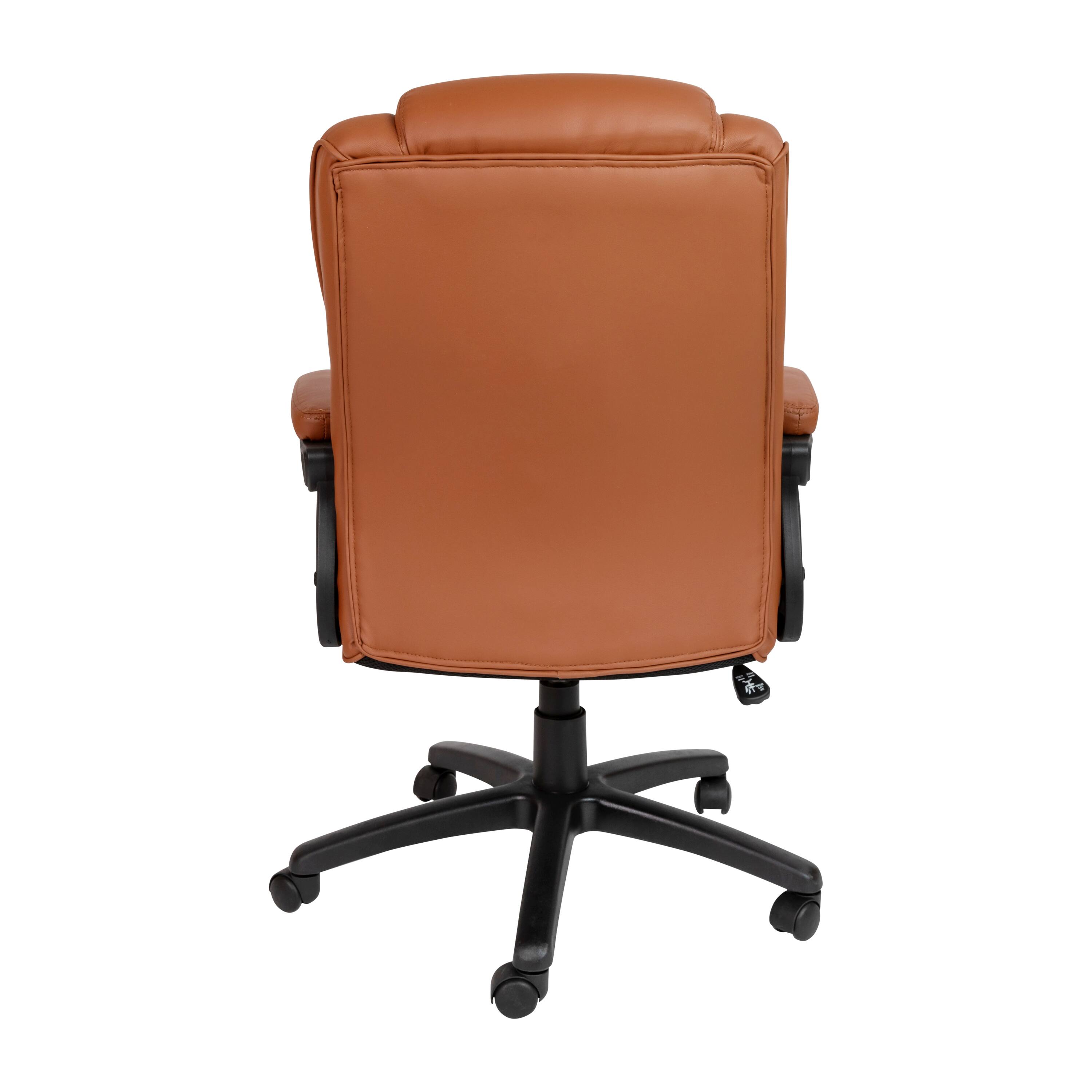 Alt View 5. Emma + Oliver - Big & Tall 400 lb. Rated LeatherSoft Office Chair - Desk Chair - Brown.