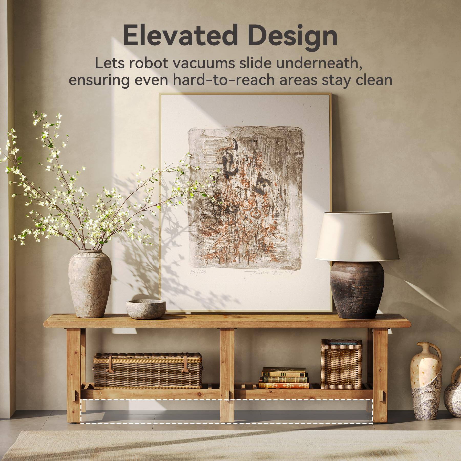 Elevated Design  
Lets robot vacuums slide underneath, ensuring even hard-to-reach areas stay clean