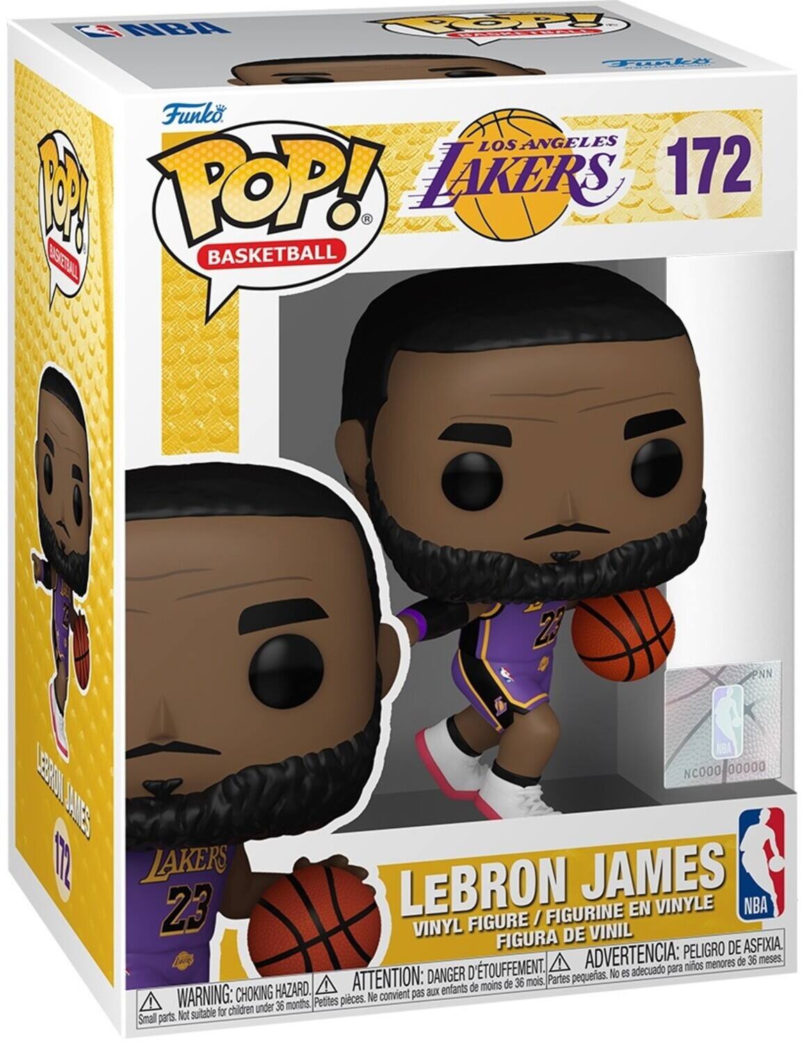 2 NBA OPY Tupke o Funko LOS ANGELES 1 POP! LAKERS 172 - 5ELL BASKETBALL 23 PNN NBA LE NC000 00000 JAAGE Iil LAKERS LEBRON JAMES 23 FIGURINE EN VINYLE NBA FIGURE / VINYL DE VINIL FIGURA DE VINIL WARNING: CHOKING HAZARD. ADVERTENCIA: para niños menores de 36 meses. DANGER pequerias. No es adecuado HAZARD. ATTENTION: enfants de moins de 36 mois. Partes WARNING: CHOKING convient pas aux Petites pieces. Ne convient pas aux enfants de moins de 36 mois.