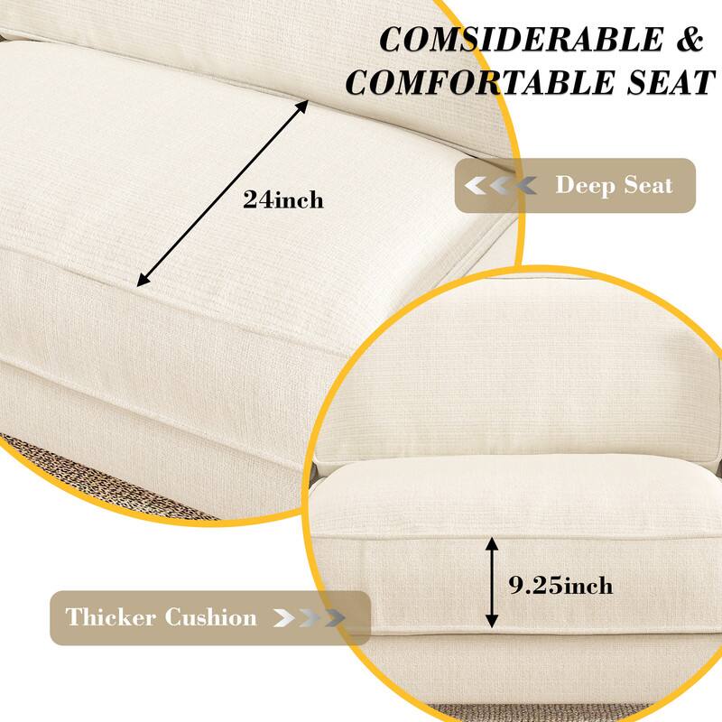 COMSIDERABLE & COMFORTABLE SEAT

- Deep Seat: 24 inch
- Thicker Cushion: 9.25 inch