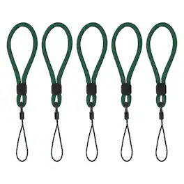 Unique Bargains - 5pcs Phone Lanyards Finger Strap, Short Anti-loss Hanging Rope for Phone, Key, Flashlight, USB Badge - Dark Green
