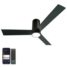 Atomi Smart - Nouvo 52" Smart WiFi LED Ceiling Fan with 3 Blades, Color-Changing Light & Remote - Pearl Black