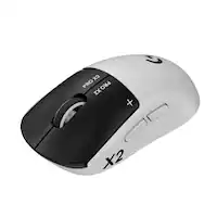 Logitech - PRO X2 SUPERSTRIKE LIGHTSPEED Lightweight Wireless Gaming Mouse with Customizable Click Haptics for PC/Mac/Laptop - Wireless - White - Front_Zoom