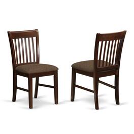 East West Furniture - NFC-MAH-C Norfolk Dining room chair Fabric Seat - Finish - Mahogany